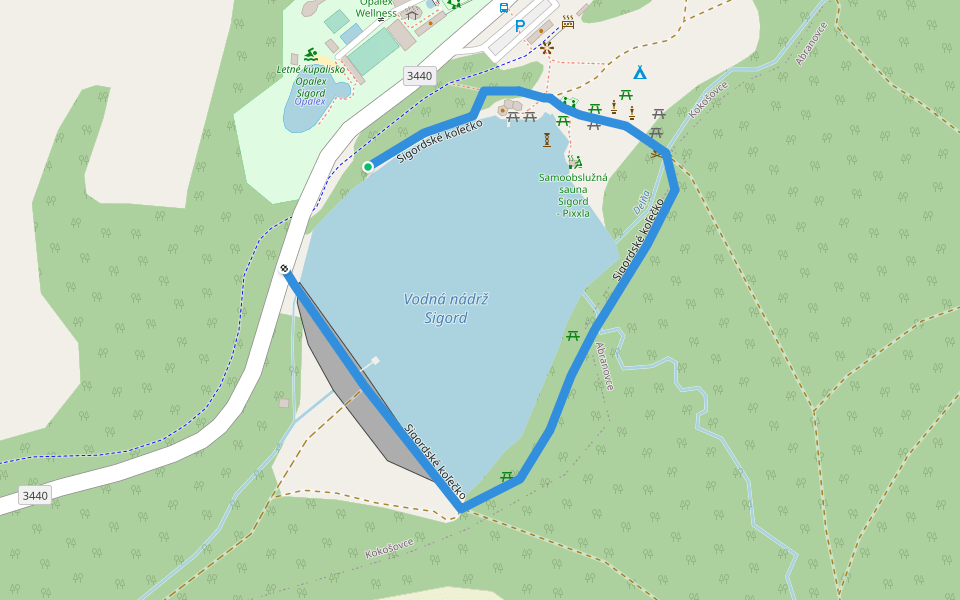 Sigordské kolečko walking route map in Kokošovce