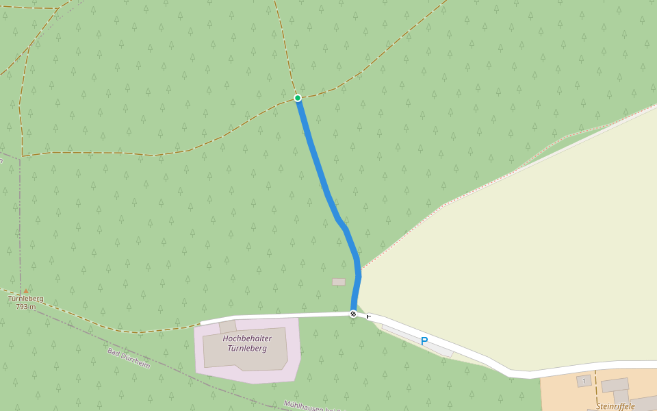 Wanderparkplatz Türnleberg - Ortholzweg walking route map in Villingen-Schwenningen
