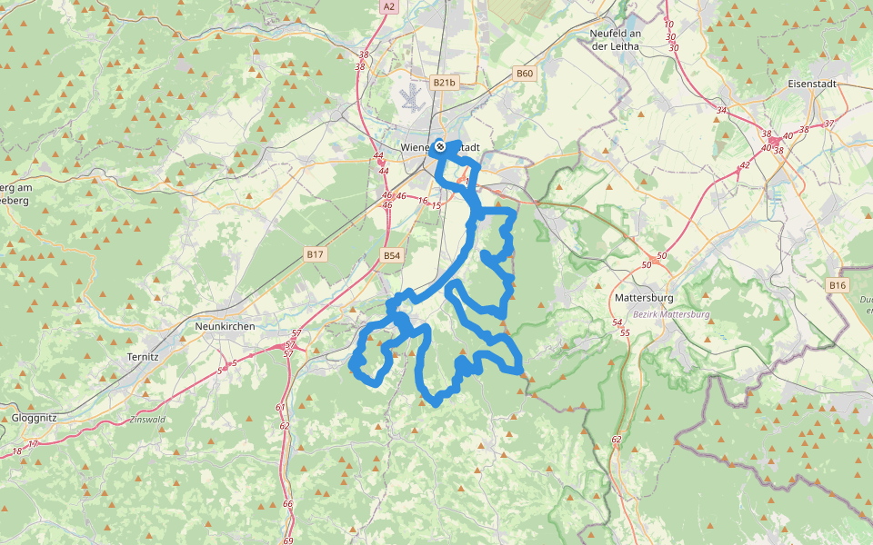 Rosalia Rundwanderweg walking route map in Wiener Neustadt