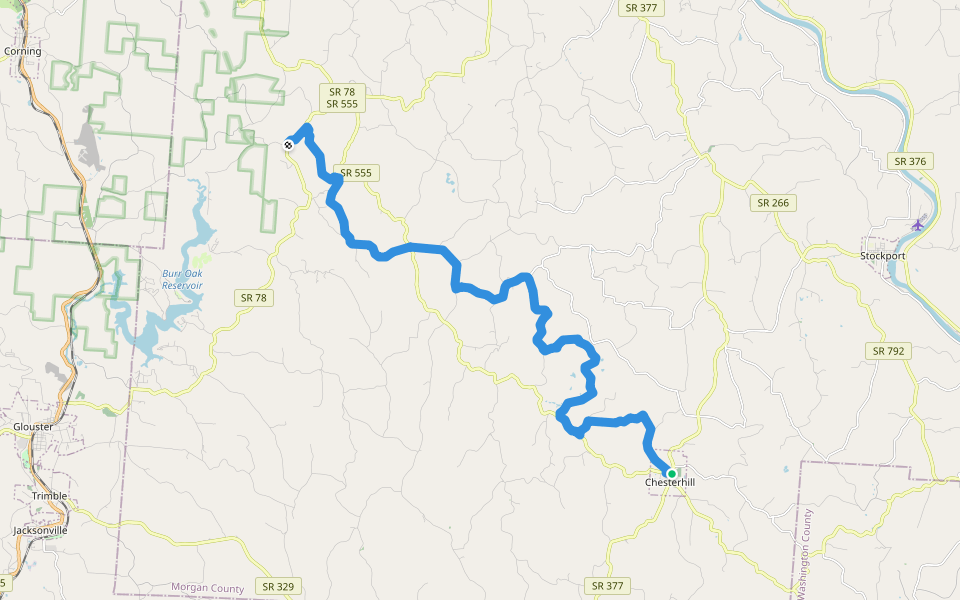 ADT - Ohio D - Seg 2 walking route map in Chesterhill