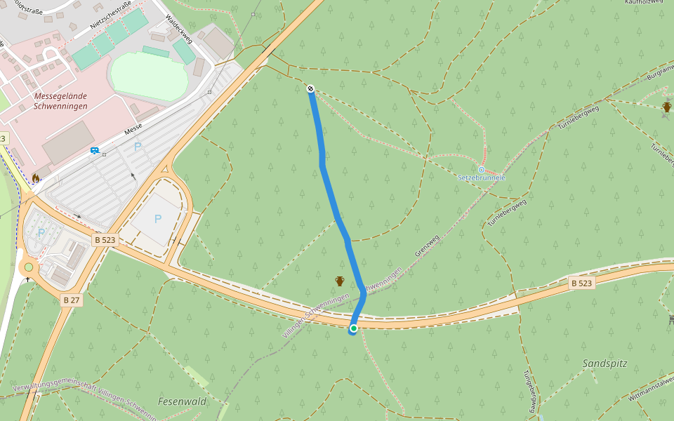 Waldeck - Am Grenzweg walking route map in Bad Dürrheim