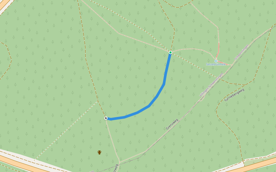 Setzenbrünnele - Veesenwald walking route map in Villingen-Schwenningen