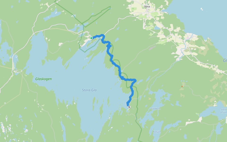 Dammarna - Glava Glasbruk walking route map in Glava glasbruk