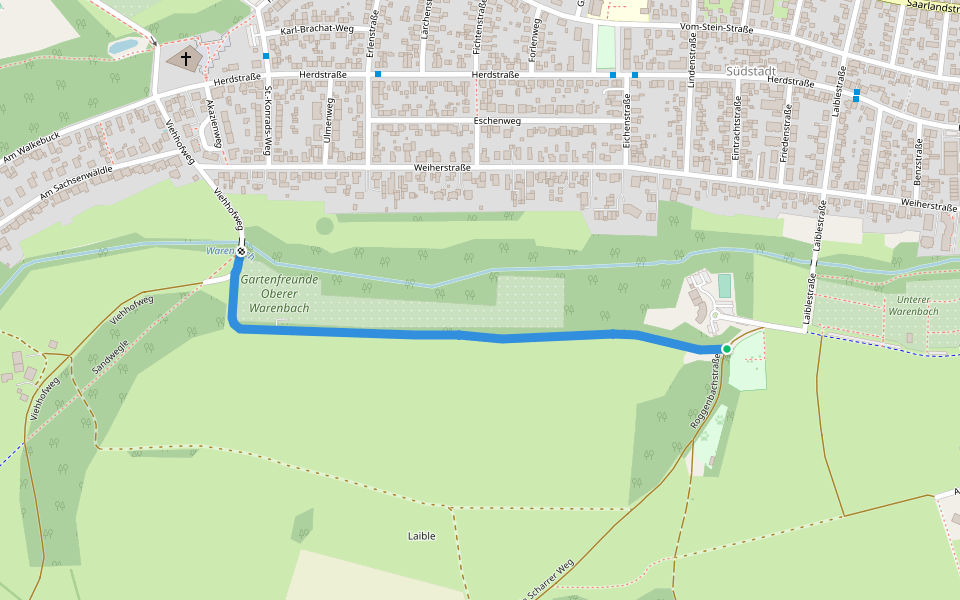 Hebsack - walking route map in Villingen-Schwenningen