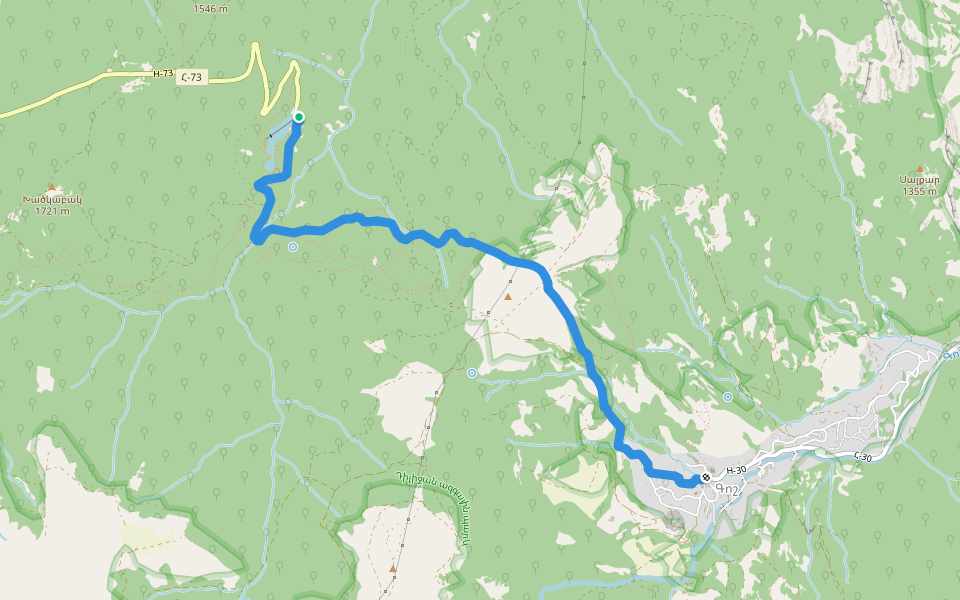 Բյուրեղյա արահետ walking route map in Dilijan
