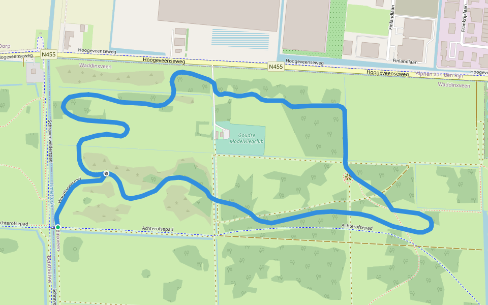 Woudloperspad walking route map in Benthuizen