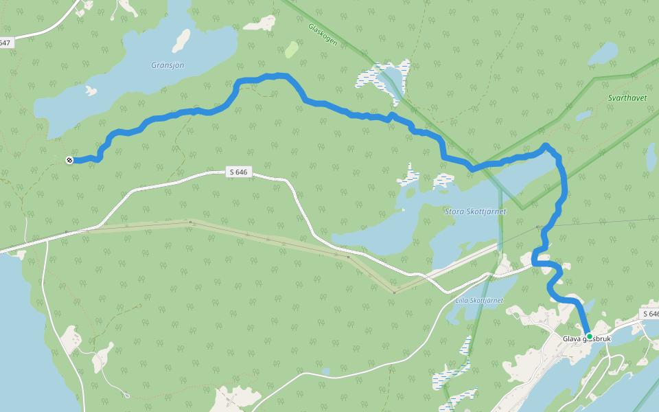 Norra Vedviken - Glava glasbruk walking route map in Glava glasbruk