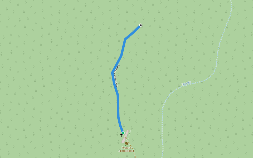 Peștera Ialomiței walking route map in Bușteni