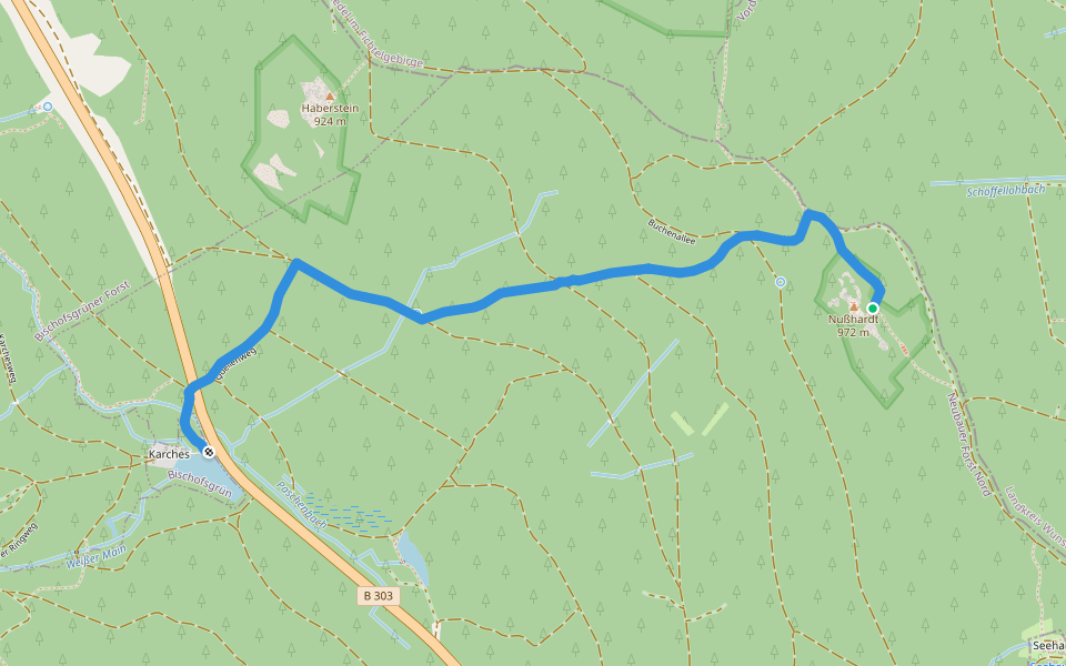 Karches - Nußhardt walking route map in Neubauer Forst-Nord