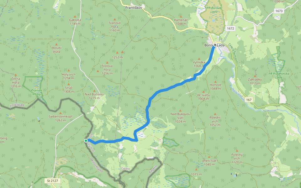[Ž] Borová Lada - Bučina walking route map in Mauther Forst