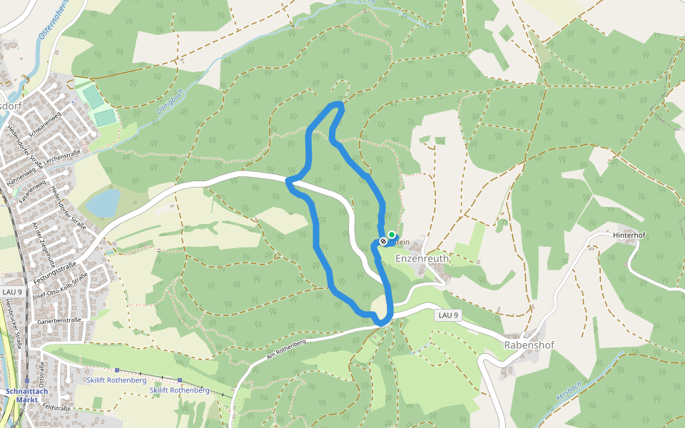 Rundweg zum Enzenstein walking route map in Schnaittach
