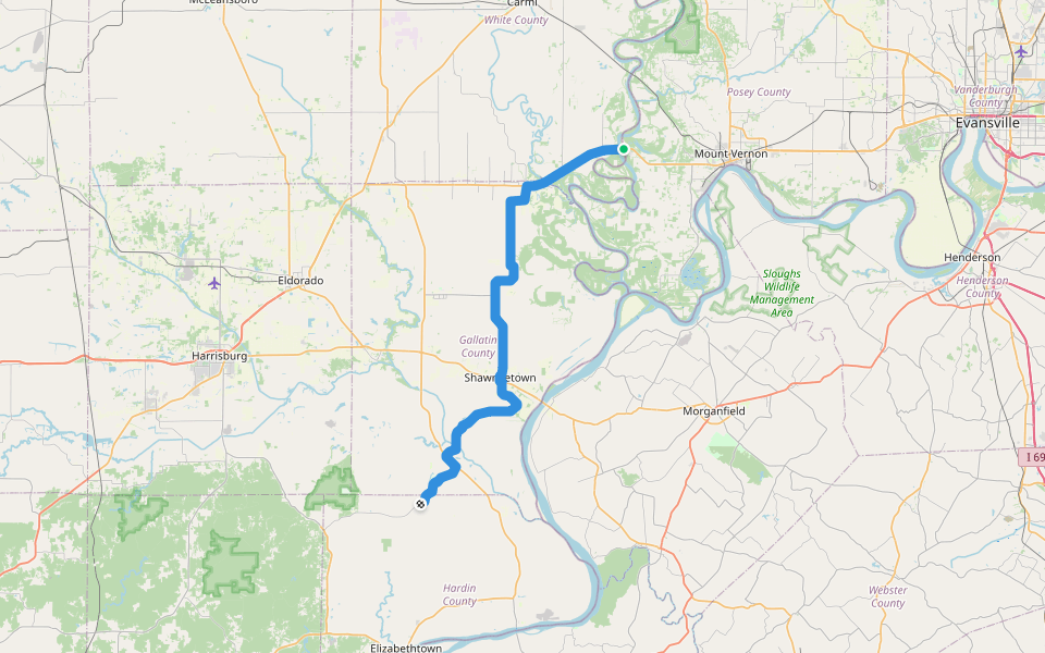 ADT - Illinois (South) - J - Seg 1 walking route map in Mount Vernon