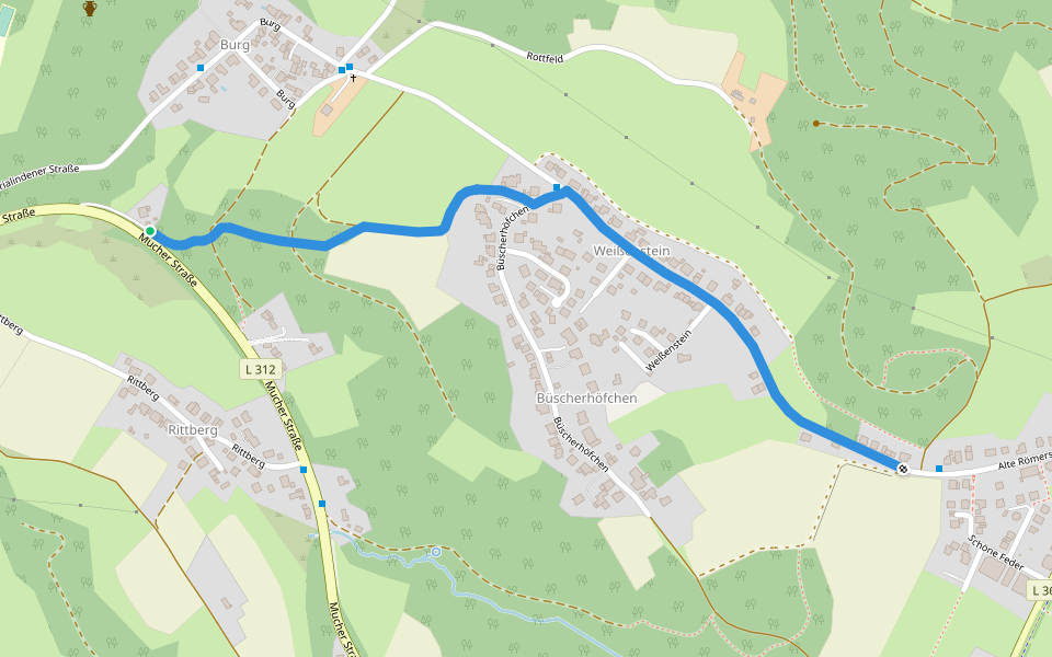 Kreuzweg Overath-Marialinden von 1741 walking route map in Overath