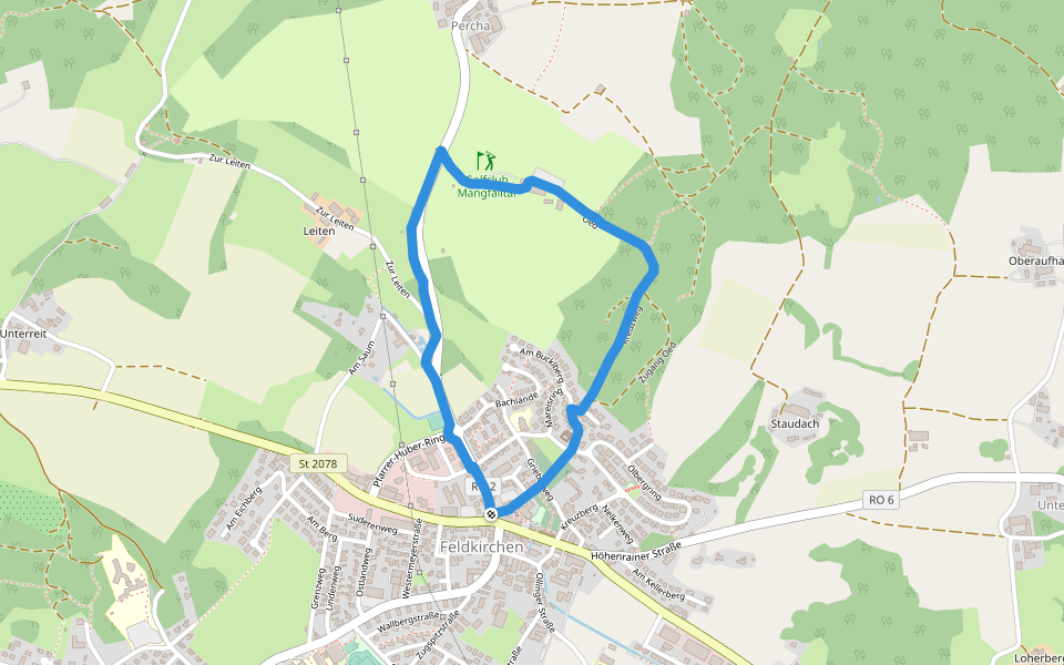 Feldkirchner Kreuzweg walking route map in Feldkirchen-Westerham