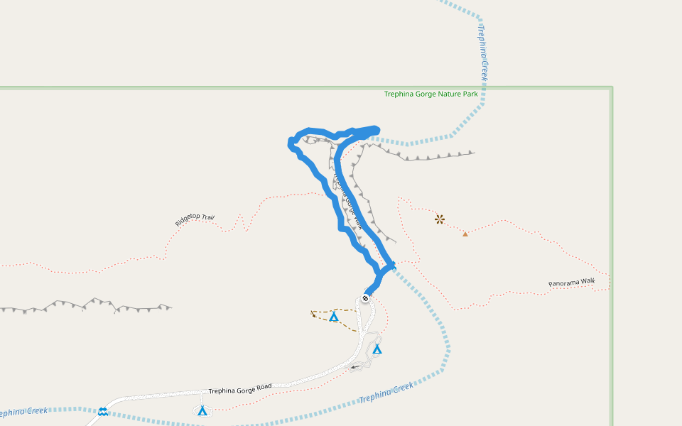Trephina Gorge Walk walking route map in Hart