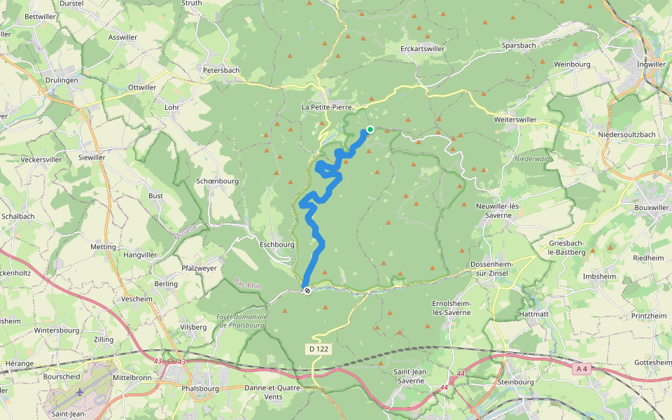 Croix rouge walking route map in Neuwiller-lès-Saverne