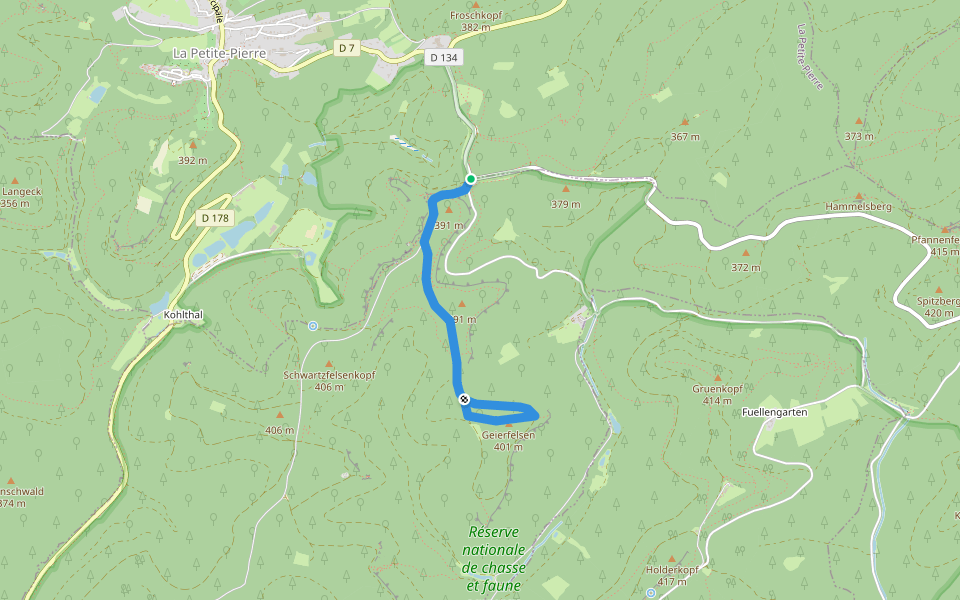 Chevalet jaune walking route map in Neuwiller-lès-Saverne