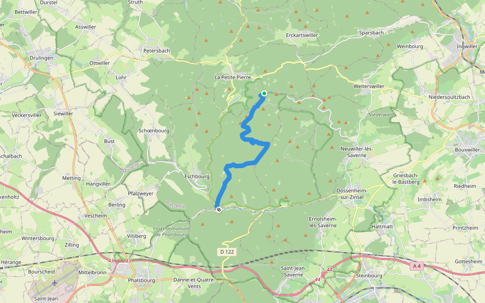 Disque jaune walking route map in Neuwiller-lès-Saverne