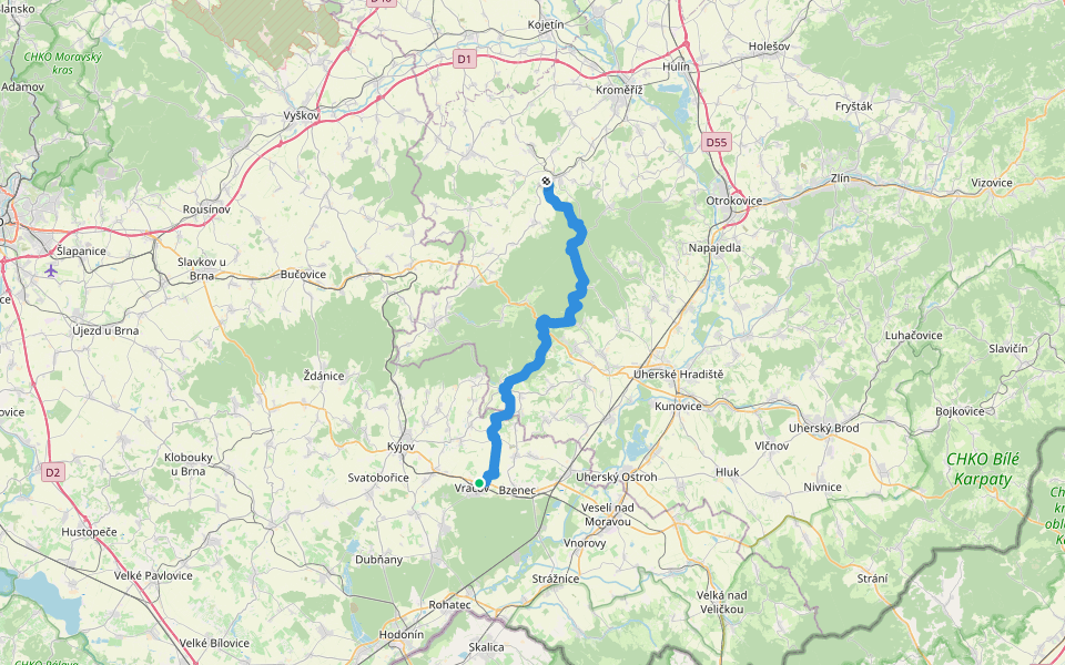 [Z] Vracov - Zdounky walking route map in Vracov