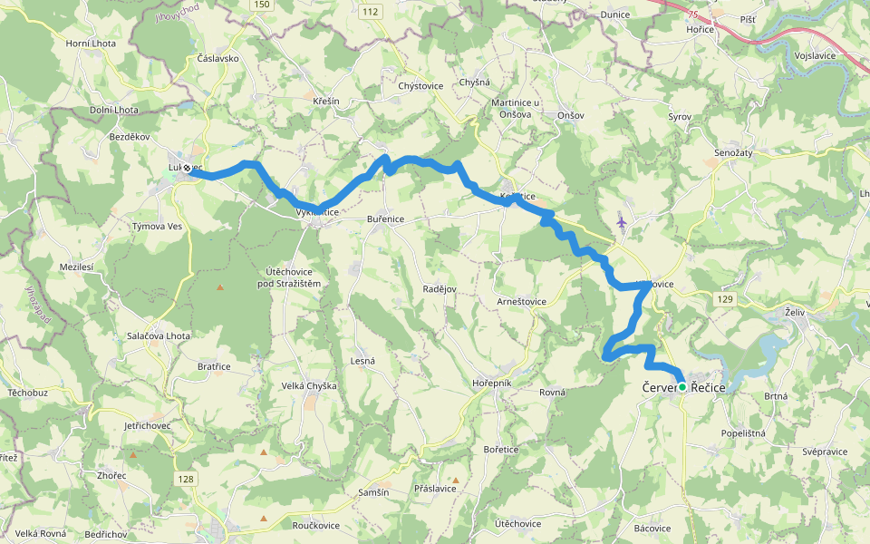 [M] Lukavec - Červená Řečice walking route map in Červená Řečice