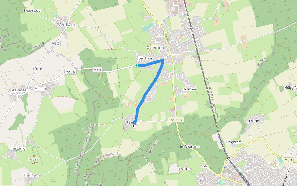 Wanderweg 552a - Otterfing walking route map in Otterfing