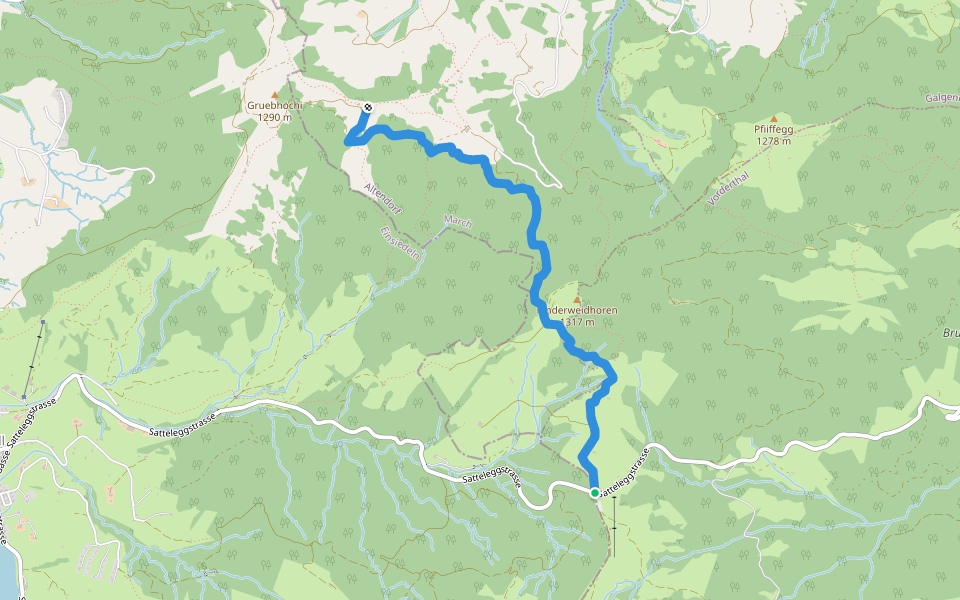 Rinderweidhorn - Gueteregg walking route map in Vorderthal