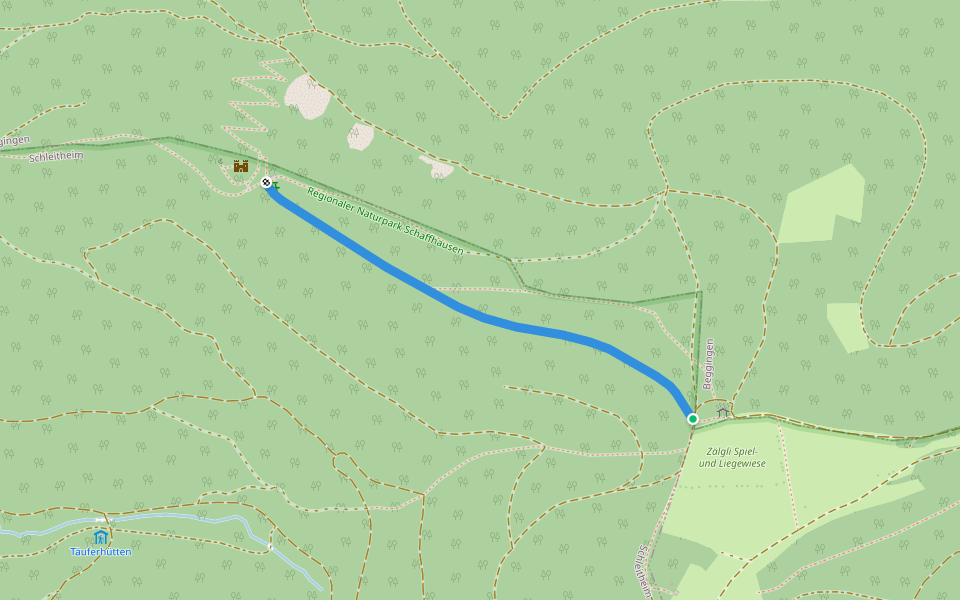 Zälgli - Schleitheimer Randenturm walking route map in Beggingen