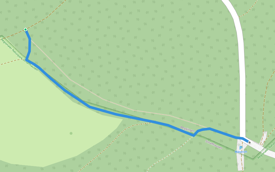 Vorders Zälgli - Mäserich walking route map in Beggingen