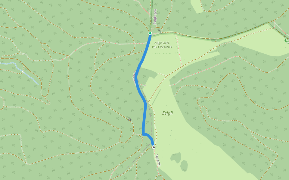 Mösli - Zälgi walking route map in Beggingen