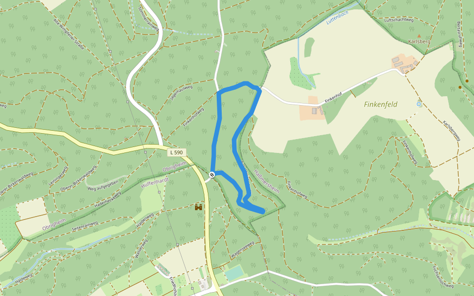 Rundwanderweg Bickeldorn 4: Bickeldorn-Weg walking route map in Obrigheim