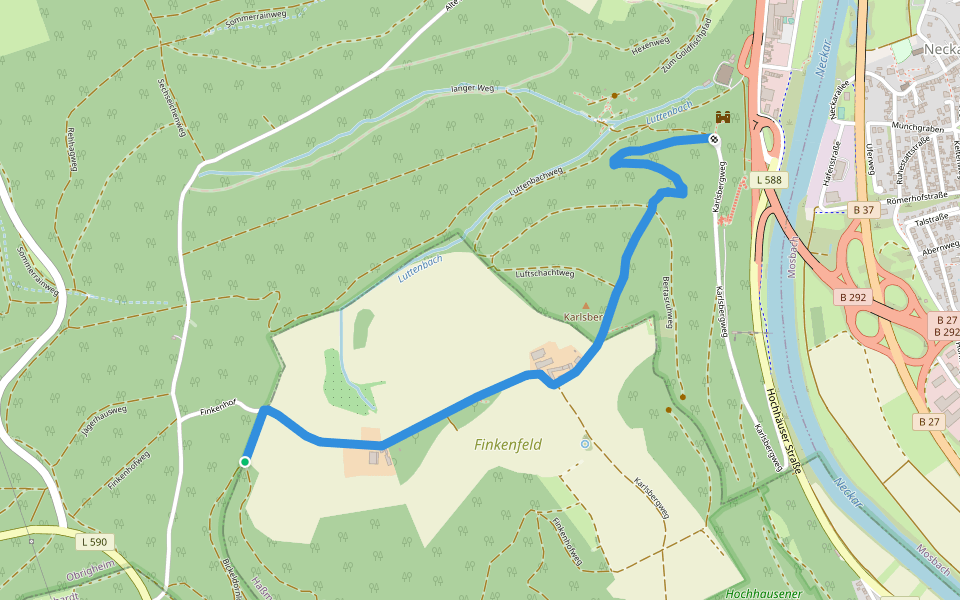 Rundwanderweg Karlsberg 2: Finkenfeld-Weg walking route map in Haßmersheim