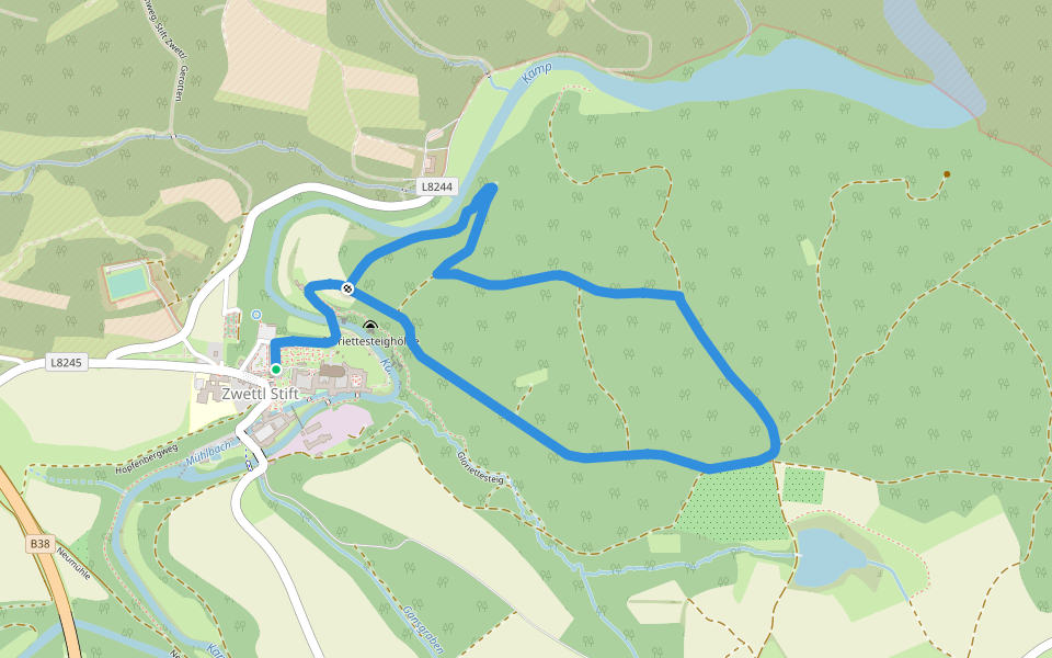 Der Prinzensteig 1 walking route map in Zwettl