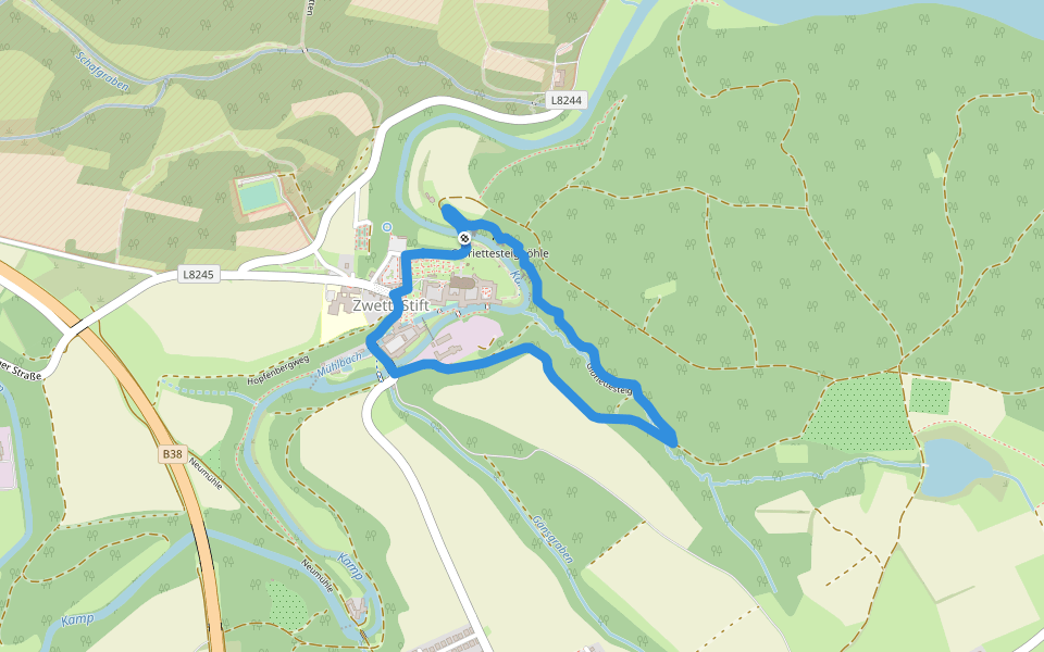 Gloriettsteig 50 walking route map in Zwettl