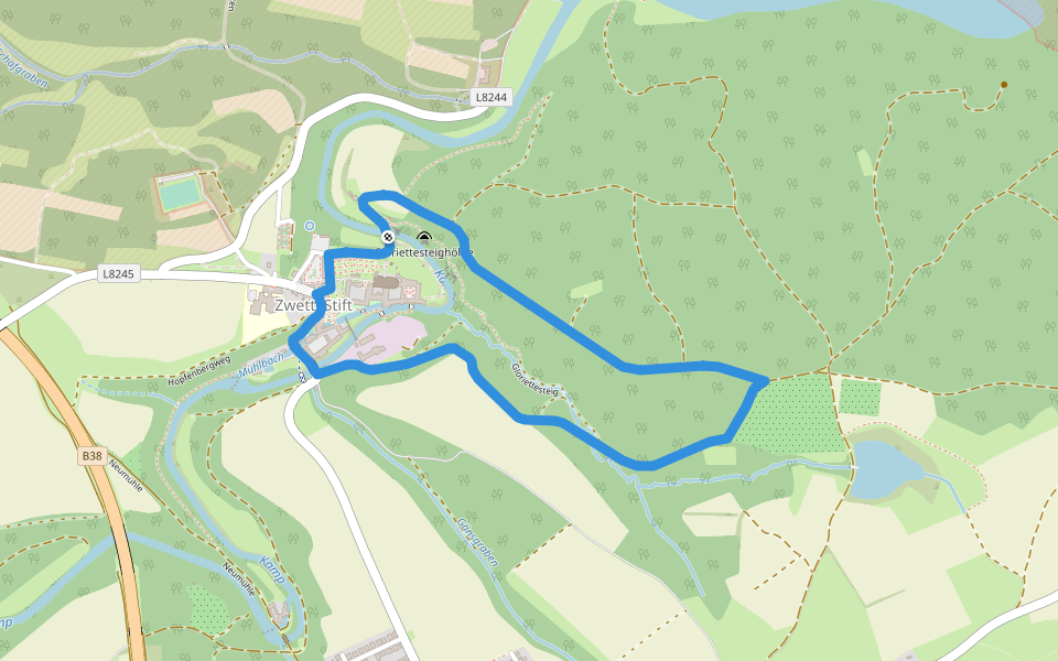 Buche-Eiche 4 walking route map in Zwettl