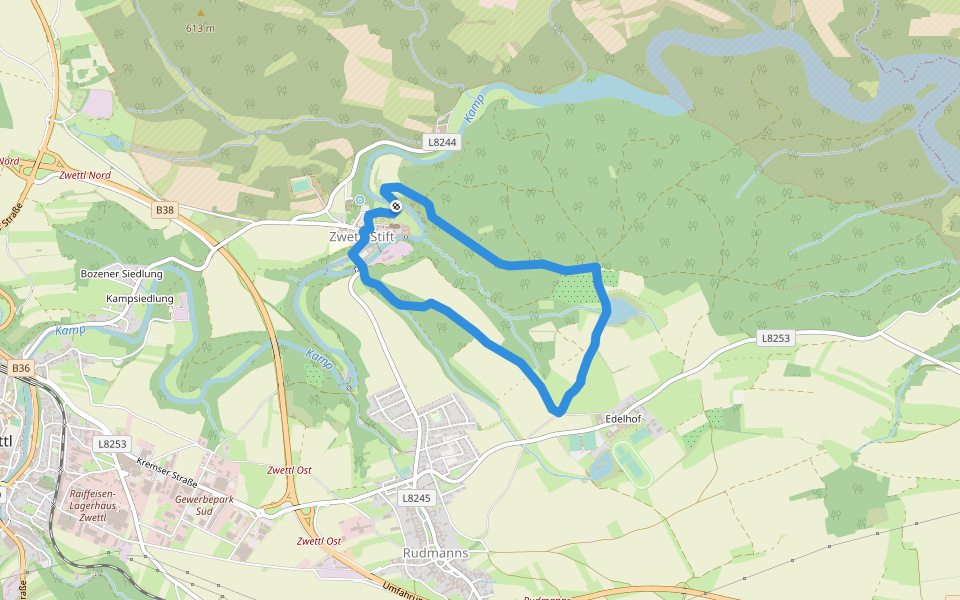 Waldteichweg 5 walking route map in Zwettl
