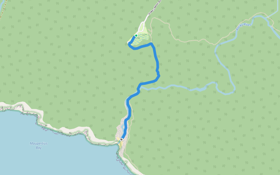 Snake Lagoon Hike walking route map in Flinders Chase