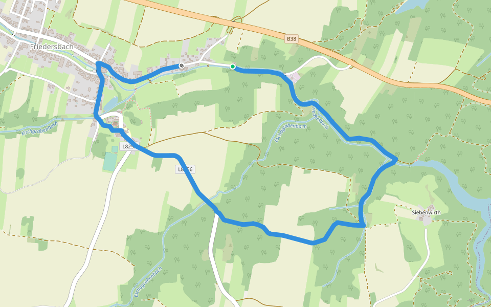 Waldbachweg 57A walking route map in Rastenfeld