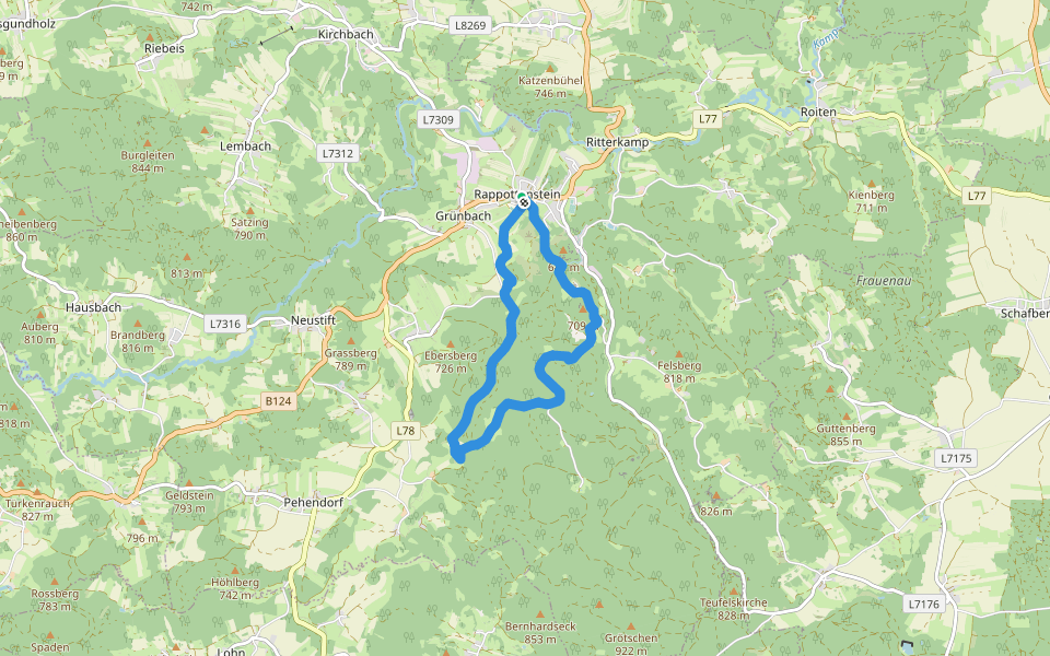 Klangburgweg 10 walking route map in Rappottenstein