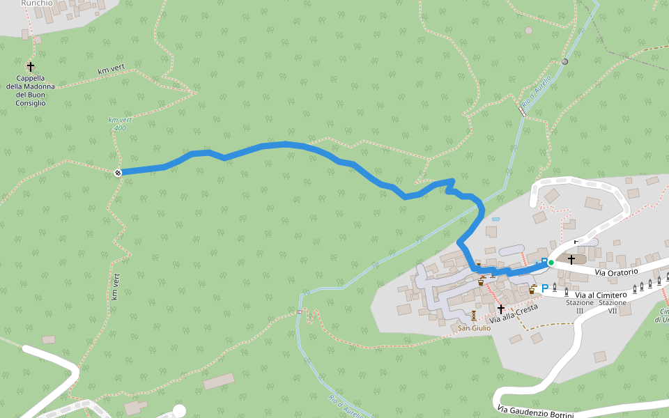 P02a - Ungiasca - Bivio P02 walking route map in Ungiasca