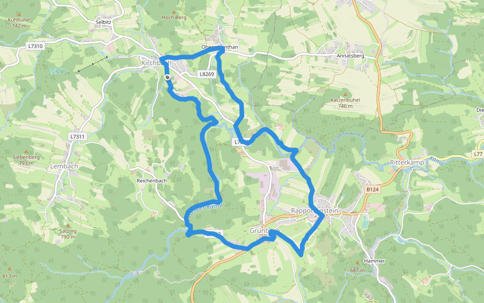 Paradiesweg 6 walking route map in Kirchbach
