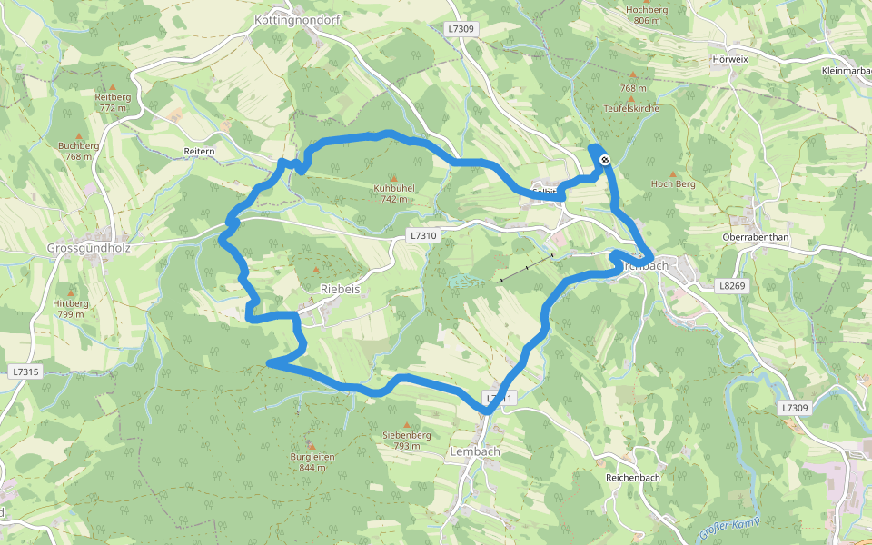 Wolfauweg 8 walking route map in Kirchbach