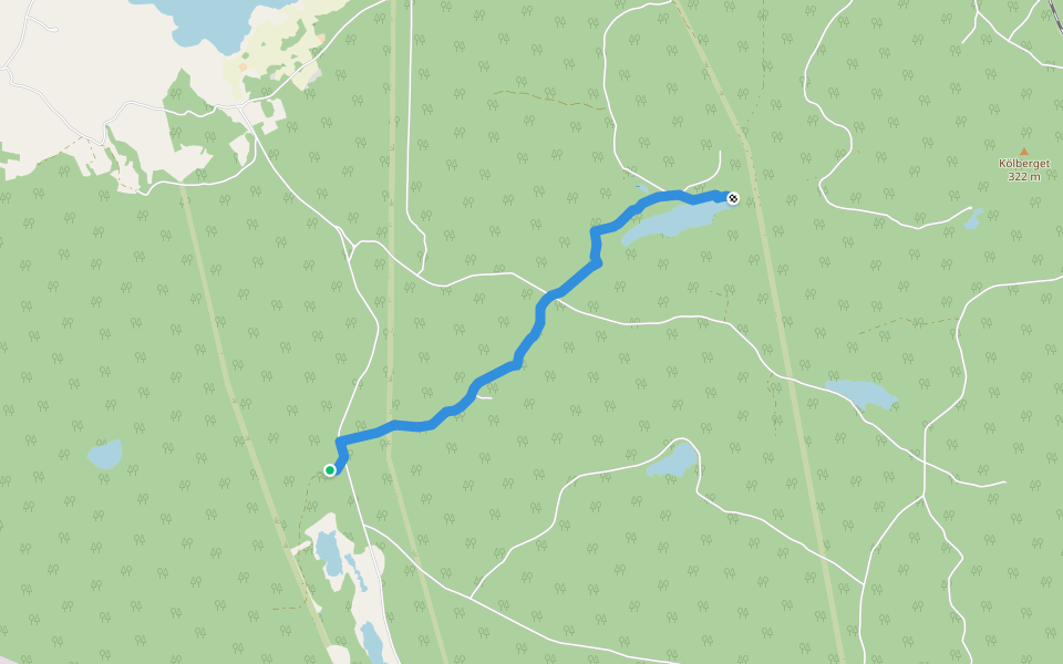 Hälsingeleden Lötbodarna-Bältbosjön walking route map in Tönsen