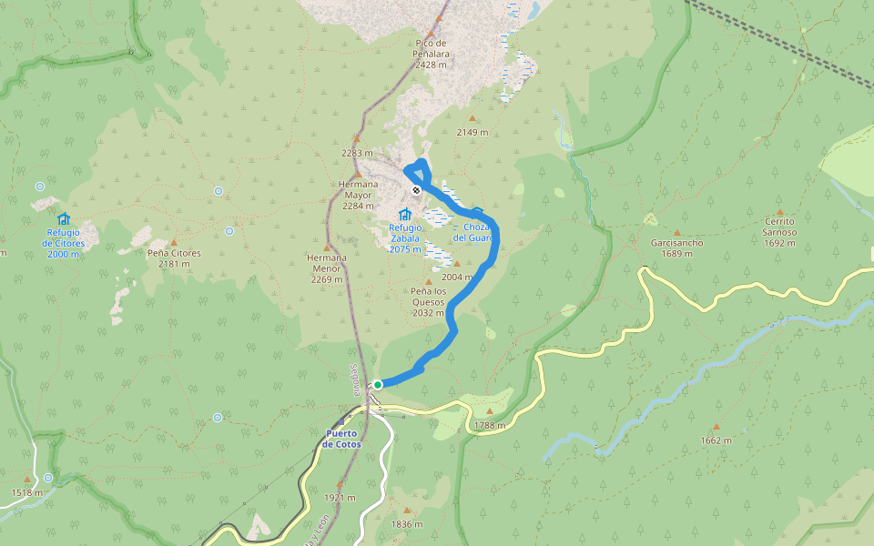 [RV 7] Laguna de Peñalara walking route map in Rascafría