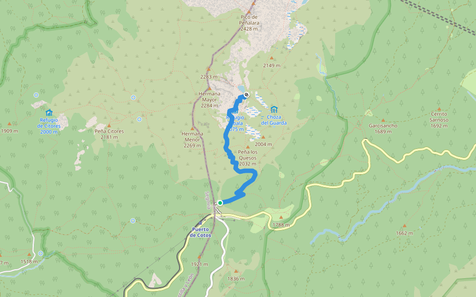 [RV 3] Refugio de Zabala walking route map in Rascafría