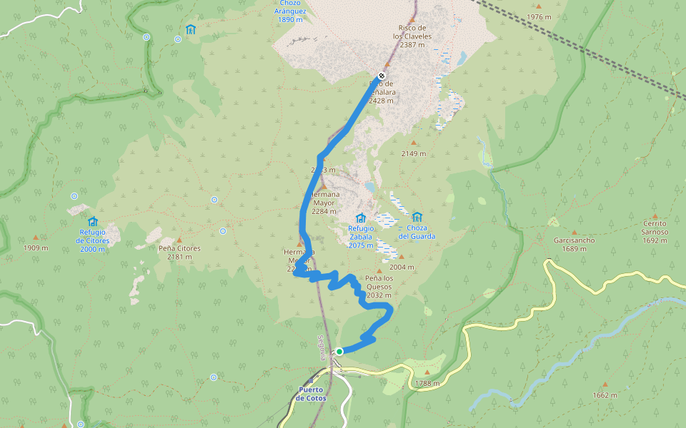 [RV 2] Pico de Peñalara walking route map in Rascafría