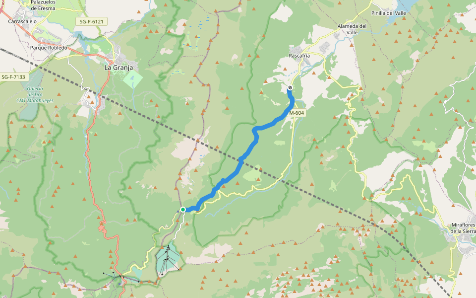 [RV 5] De Cotos a El Paular walking route map in Rascafría