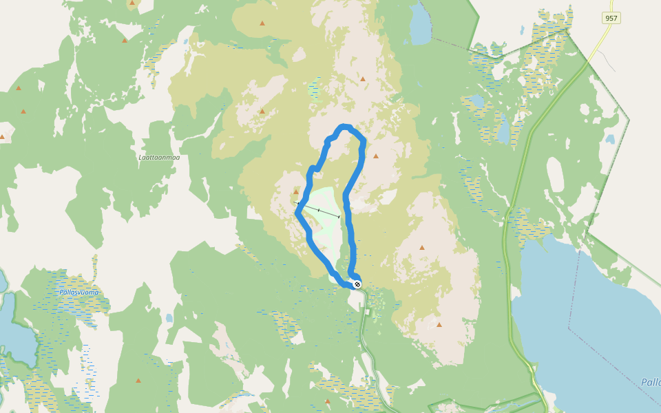 Taivaskeronkierros walking route map in Muonio