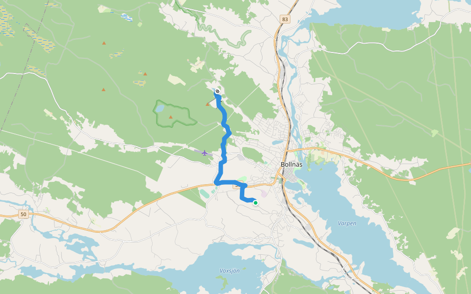 Hälsingeleden Säverstaberget-Bolleberget walking route map in Bollnäs