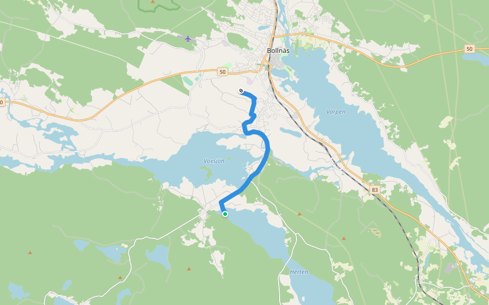 Hälsingeleden Skajet-Säverstaberget walking route map in Gammelsträng