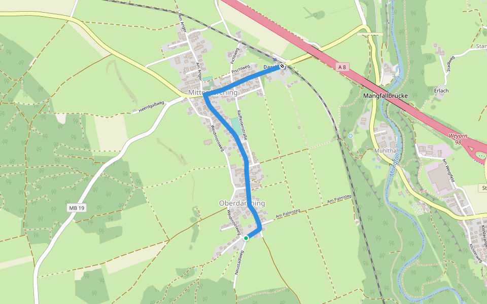 Wanderweg 545 - Valley walking route map in Valley